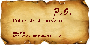 Petik Oktávián névjegykártya